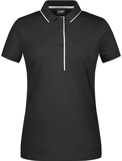 Daiber JN 727 Dámské piqué polo s kontrastní légou 02.0727 black/silver Daiber JN 727 Dámské piqué polo s kontrastní légou 02.0727 black/silver