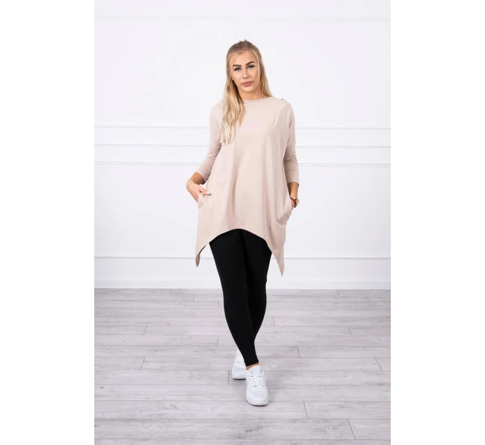 Mikina s potiskem jízdního kola béžová