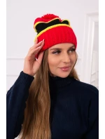 Dámská čepice Kinga K297 červená+kiwi+černá Dámská čepice Kinga K297 červená+kiwi+černá