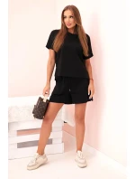 Dámský punto set s krátkými rukávy a šortkami černý Dámský punto set s krátkými rukávy a šortkami černý