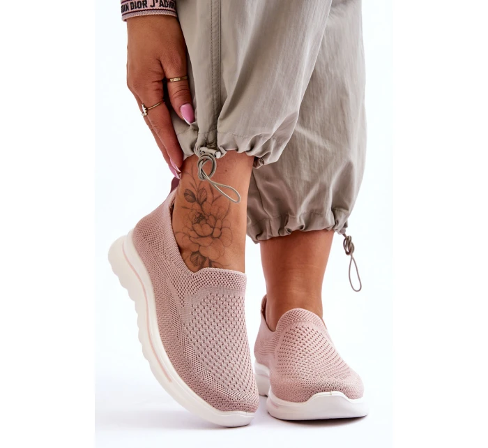 Dámské textilní nazouvací tenisky Růžové model 21618178 - EVENTO Dámské textilní nazouvací tenisky Růžové model 21618178 - EVENTO