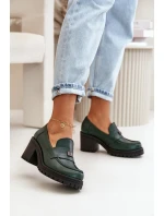 model 21669241 Elegantní dámské polobotky na podpatku přírodní kůže tmavě zelené - Zazoo model 21669241 Elegantní dámské polobotky na podpatku přírodní kůže tmavě zelené - Zazoo