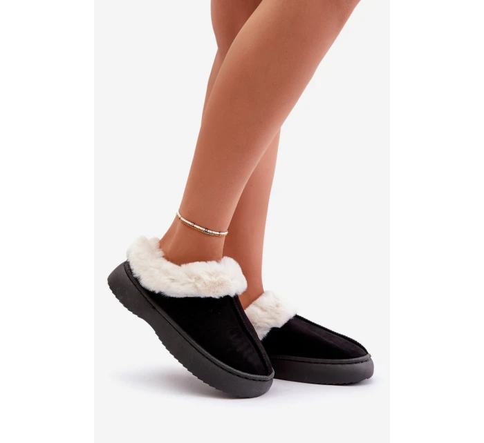 Dámské Pantofle S Kožíškem Černé Zinntia Dámské Pantofle S Kožíškem Černé Zinntia