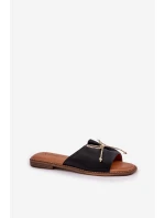 Sandály Na Ploché Podešvi S Mašlí Černé model 21684361 - Boto Sandály Na Ploché Podešvi S Mašlí Černé model 21684361 - Boto