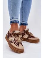 Dámské Tenisky Na Platformě S Dvojitým Šněrováním Leopardí Béžové Niteria Dámské Tenisky Na Platformě S Dvojitým Šněrováním Leopardí Béžové Niteria