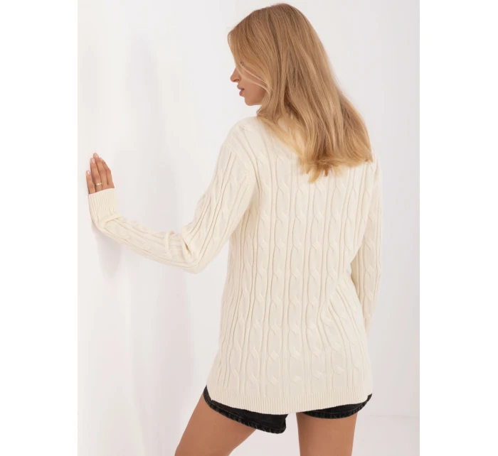 Sweter AT SW model 20463580 ecru - FPrice Sweter AT SW model 20463580 ecru - FPrice
