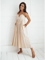 světle béžové midi šaty Dstreet model 21972627 - FashionStreet