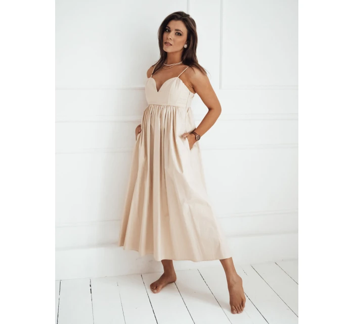 světle béžové midi šaty Dstreet model 21972627 - FashionStreet