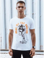 Pánské bílé tričko s potiskem FashionStreet RX5619