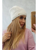 Fleecová čepice ecru model 18751441 - K-Fashion Fleecová čepice ecru model 18751441 - K-Fashion