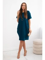 Šaty s kapsami a přívěskem námořní Šaty s kapsami a přívěskem námořní