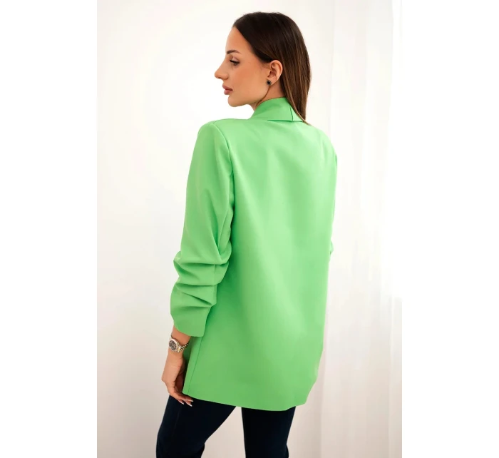 Sako s klopami elegantní zelená neon Sako s klopami elegantní zelená neon