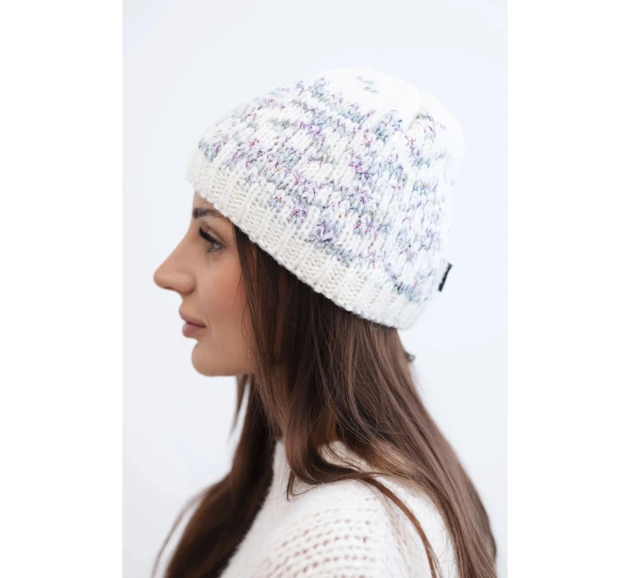 Dámská zimní vlněná čepice s ozdobnými krystalky K399 černá