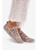Dámské Polobotky Z Přírodní Kůže Vzorované model 21691796 Béžové - Artiker