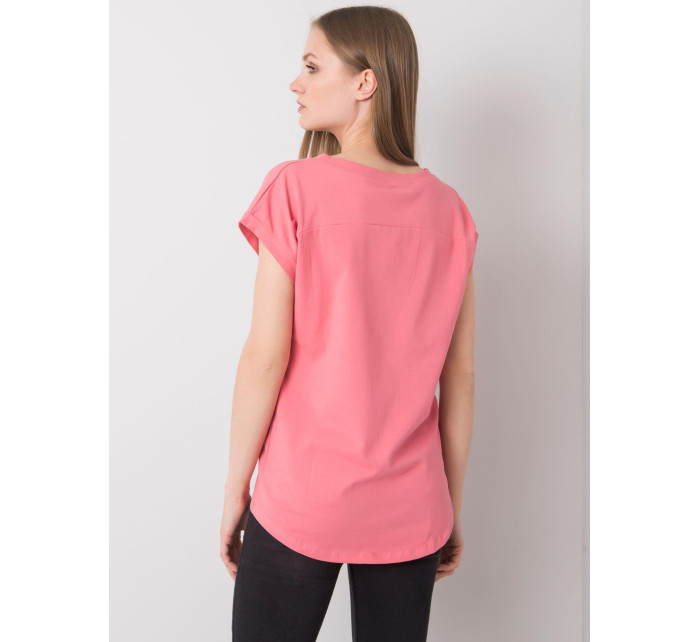Růžové tričko s barevným potiskem