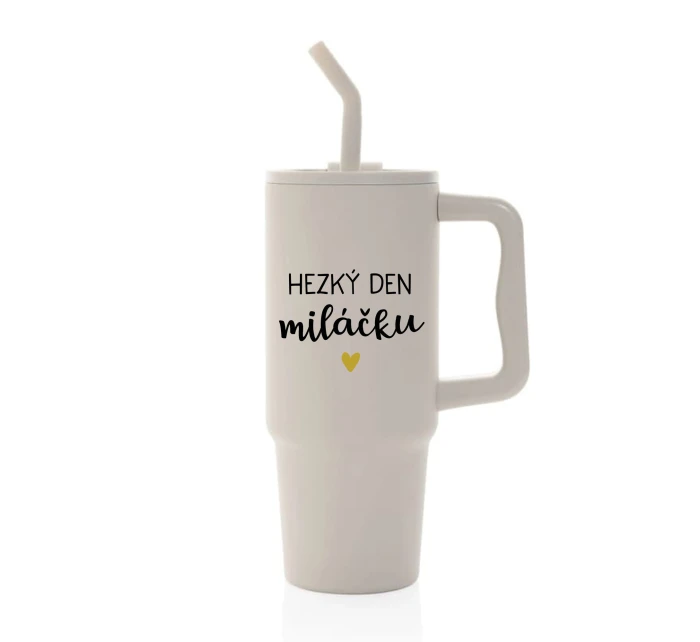 HEZKÝ DEN MILÁČKU - béžový cestovní termohrnek 900 ml HEZKÝ DEN MILÁČKU - béžový cestovní termohrnek 900 ml
