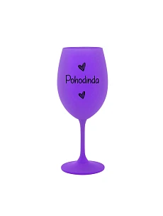 POHODINDA - fialová sklenice na víno 350 ml