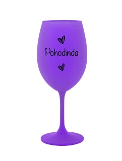 POHODINDA - fialová sklenice na víno 350 ml