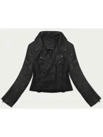 Černá bunda ramoneska s asymetrickým zipem J Style (11Z8130)