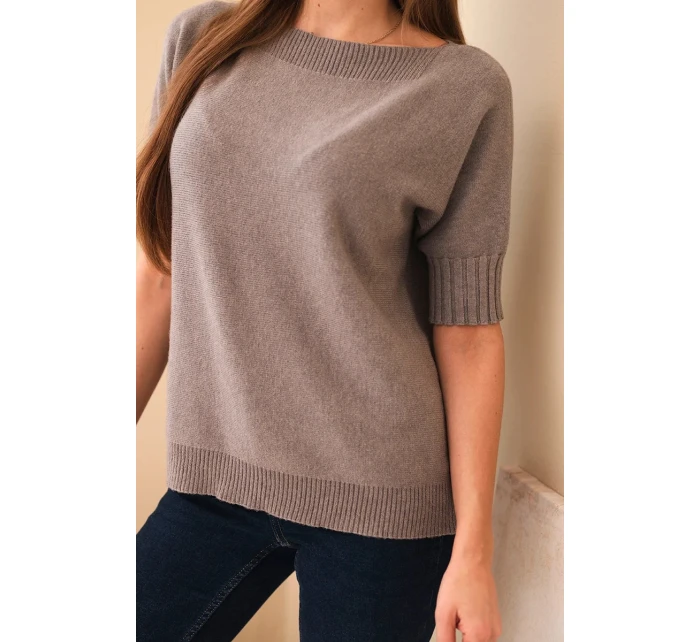 Dámský svetr z viskózy s krátkým rukávem fango