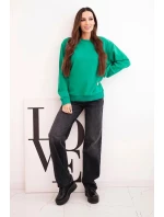 Dámská mikina s model 21494939 výstřihem basic z bavlny světle zelená - K-Fashion