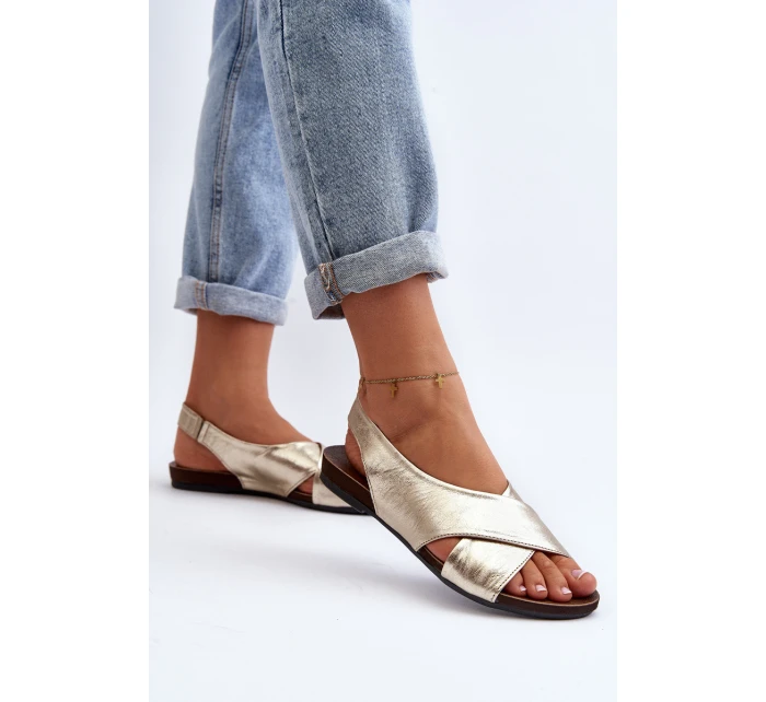 Zazoo 40407 Dámské kožené sandály Zlaté