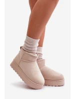 Dámské Sněhule Na Platformě Zateplené Kožíškem Světle Béžové model 21672090 - Boto Dámské Sněhule Na Platformě Zateplené Kožíškem Světle Béžové model 21672090 - Boto