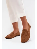 Dámské mokasíny z eko semiše ploché Camel Miryelle