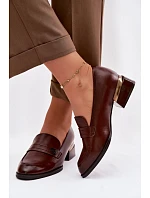 Dámské polobotky na klínu Vinceza 58625 Hnědé