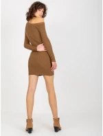 Dámské šaty NM SK NG model 17863019 světle hnědé - FPrice Dámské šaty NM SK NG model 17863019 světle hnědé - FPrice