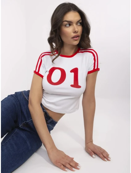 Tričko NM TS model 21015105 bílé a červené - FPrice Tričko NM TS model 21015105 bílé a červené - FPrice