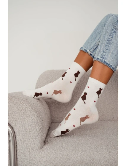 Dámské ponožky Kočky a srdce 0200.205