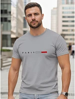 Pánské bavlněné tričko s nápisem PARIS, šedé, FashionStreet NX5139R