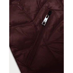 Prošívaná dámská bunda ve vínové bordó barvě s kapucí Glakate pro přechodné období (LU-2202)