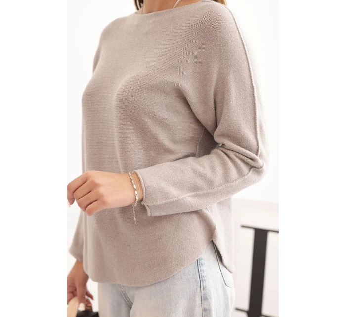 Dámský svetr z viskózy s dlouhým rukávem a kulatým výstřihem fango Dámský svetr z viskózy s dlouhým rukávem a kulatým výstřihem fango