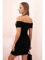 Dámská bavlněná šaty s krátkým rukávem a model 21774809 nařasením malinová - K-Fashion