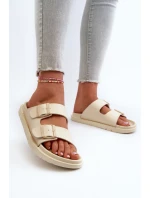 Lehké Pěnové Dámské Žabky S Big Star Béžové model 21660703 - Big Star Shoes Lehké Pěnové Dámské Žabky S Big Star Béžové model 21660703 - Big Star Shoes