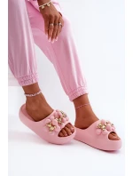 Dámské pěnové žabky s ozdobami na tlusté podrážce růžové od model 21666035 - Boto Dámské pěnové žabky s ozdobami na tlusté podrážce růžové od model 21666035 - Boto