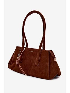 Eko semišová kabelka s přívěskem Camel Nelina