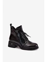 Zateplené kotníkové boty na klínu model 22359839 Černé - S.Barski Zateplené kotníkové boty na klínu model 22359839 Černé - S.Barski