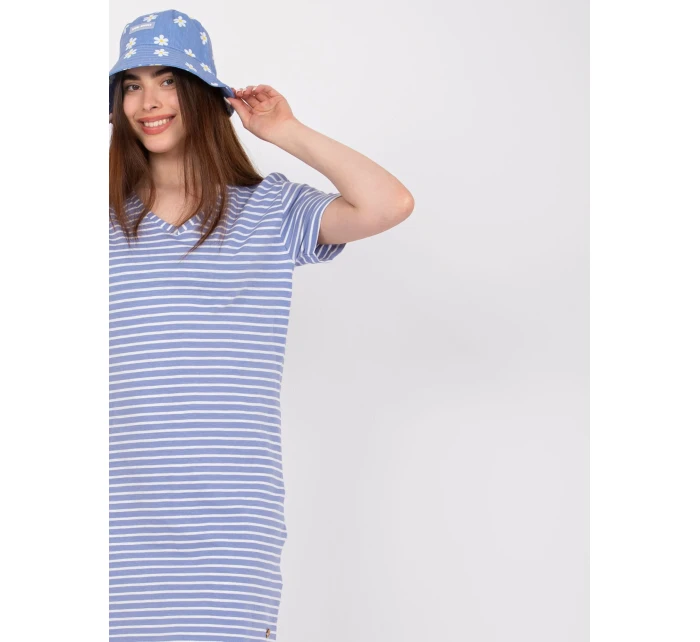 Šaty D16054M30315A bílé a modré Šaty D16054M30315A bílé a modré