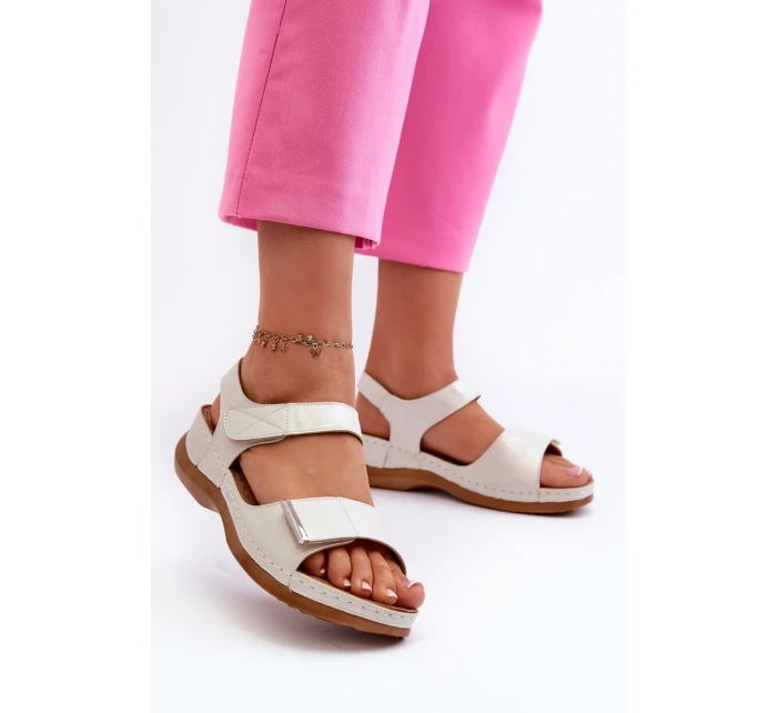 Pohodlné dámské sandály na suchý zip Silver Iphiope Pohodlné dámské sandály na suchý zip Silver Iphiope