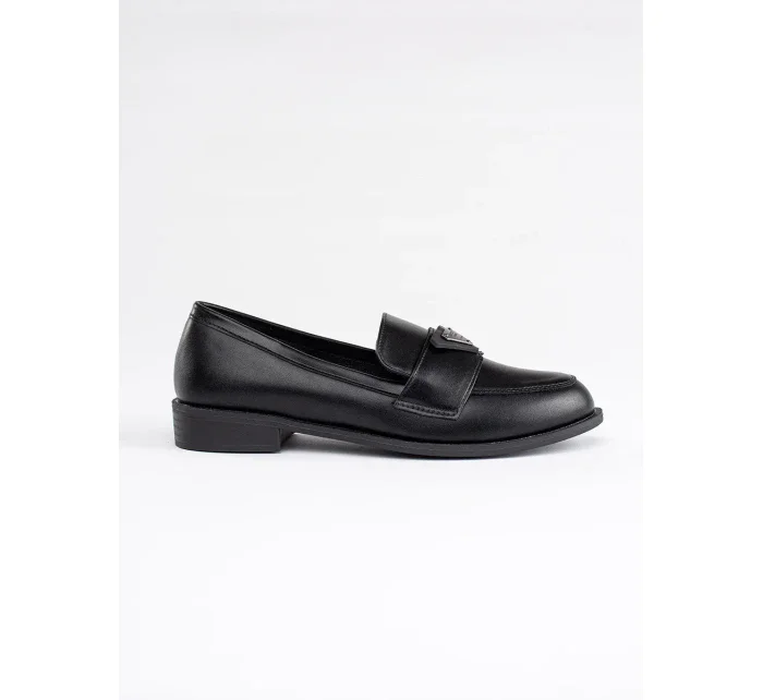 Praktické mokasíny černé dámské bez podpatku Praktické mokasíny černé dámské bez podpatku