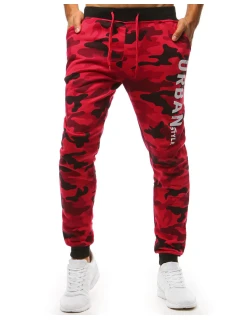 Pánské kamuflážní červené tepláky FashionStreet UX3516