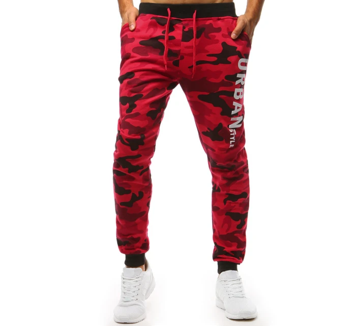 Pánské kamuflážní červené tepláky FashionStreet UX3516