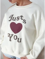 Dámská mikina s potiskem JUST LOVE YOU béžová FashionStreet BY1476