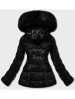 KRÓTKA BŁYSZCZĄCA KURTKA DAMSKA CZARNA model 21244098 - S'WEST