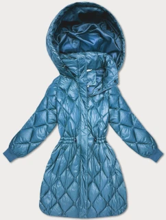 Světle modrá široká dámská zimní oversize bunda Minority (M2-6518-30)