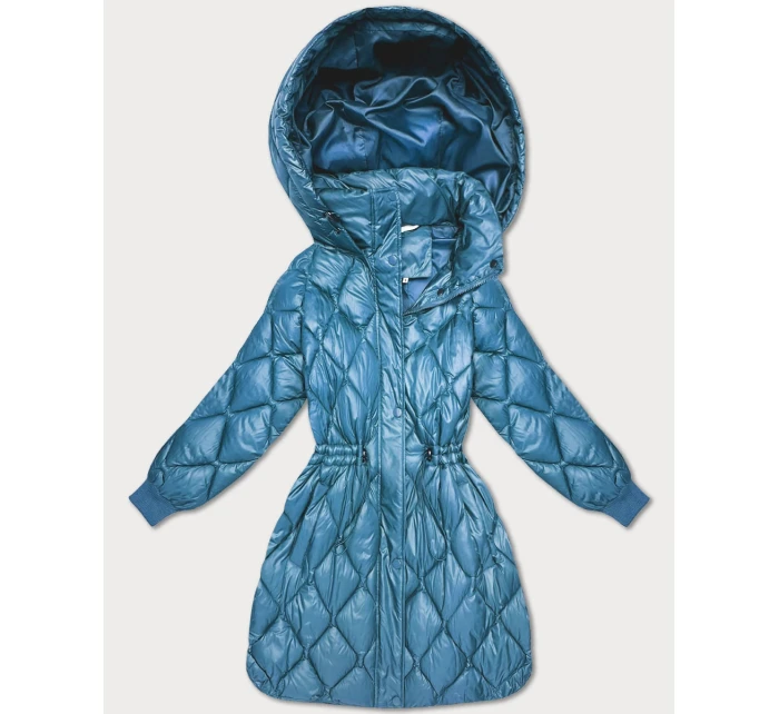 Světle modrá široká dámská zimní oversize bunda Minority (M2-6518-30)