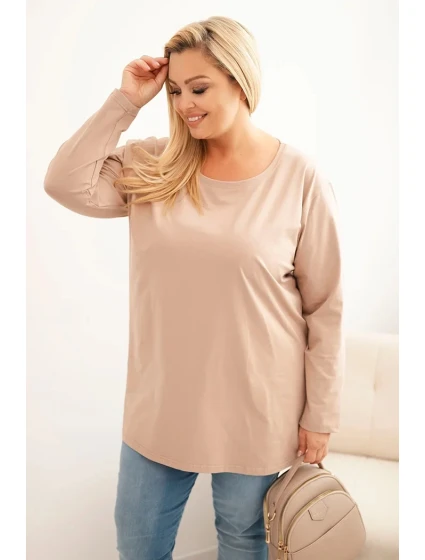 Dámská blůza Plus Size bavlněná s kulatým výstřihem fango Dámská blůza Plus Size bavlněná s kulatým výstřihem fango